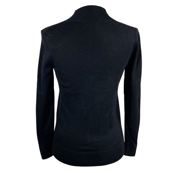 Old Navy Women's Petite Sweater Mock Neck Black Cotton Viscose Size S Petite - Picture 3 of 5